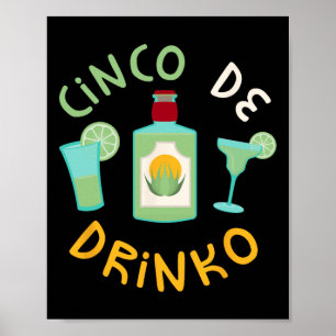 Affiche Cinco De Drinko Chemise Hommes Femmes Cinco De May