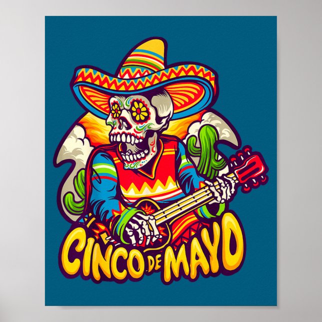 Affiche Cinco de drinko drôle cinq mai fête boisson (Devant)