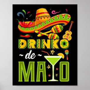 Affiche Cinco De Drinko Fiesta Mexicaine Cinco De Mayo