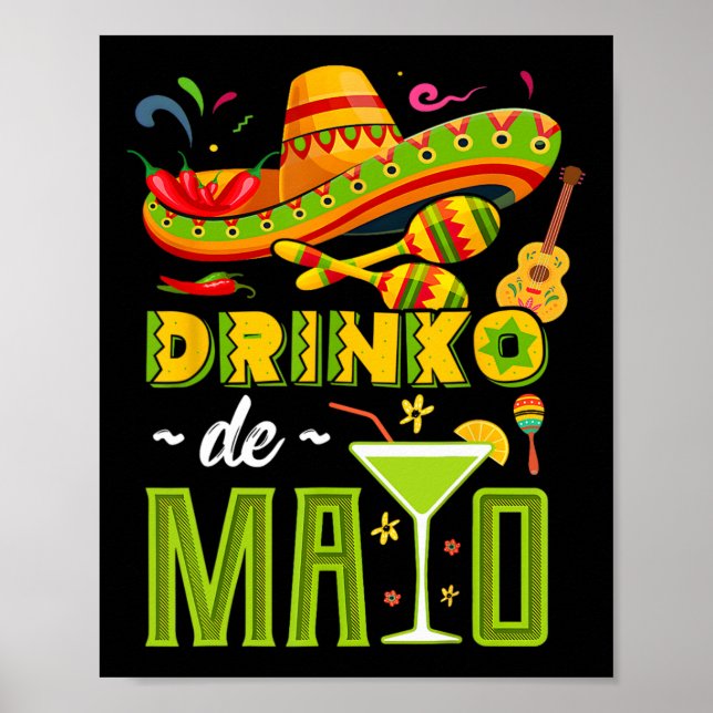 Affiche Cinco De Drinko Fiesta Mexicaine Cinco De Mayo (Devant)