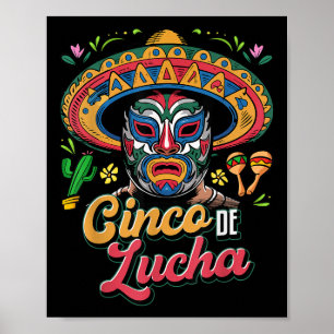 Affiche Cinco De Lucha, Luchador, Lucha Libre, Funny Cinco