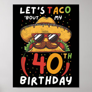 Affiche Cinco De Mayo 40e Anniversaire Taco Age 40 Bi Mexi
