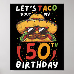 Affiche Cinco De Mayo 50e Anniversaire Taco Age 50 Bi Mexi