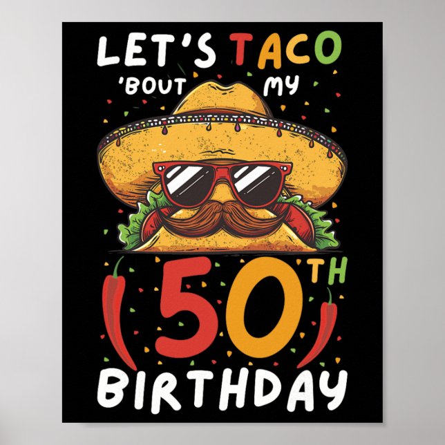 Affiche Cinco De Mayo 50e Anniversaire Taco Age 50 Bi Mexi (Devant)