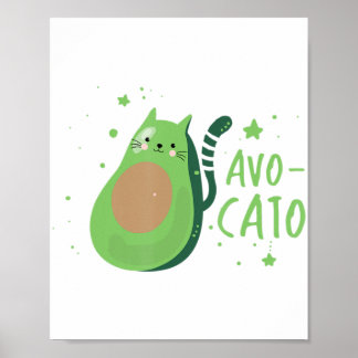 Affiche Cinco De Mayo Avocado Cat Cute Avocato Meow Cadeau
