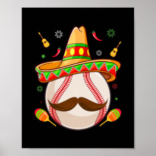 Affiche Cinco De Mayo Baseball Maman Fête Mexicaine