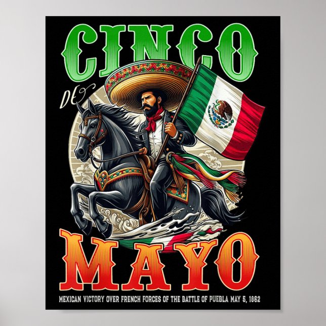 Affiche Cinco De Mayo Bataille De Puebla 1862 Mexicains Ho (Devant)