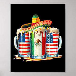 Affiche Cinco De Mayo Bière Mexicaine Drapeau Américain Pa