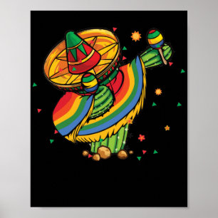 Affiche Cinco de Mayo Cactus Dabbing mexicain