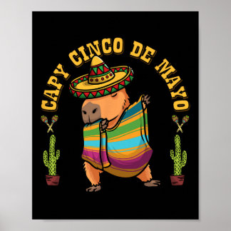 Affiche Cinco De Mayo Capybyras Mexicaine Capybyra Enfants