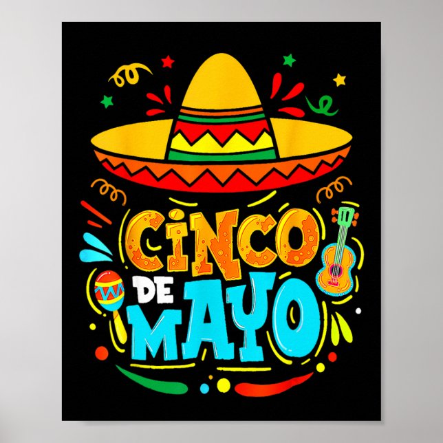 Affiche Cinco De Mayo Chapeau Mexicain Fiesta Piment (Devant)
