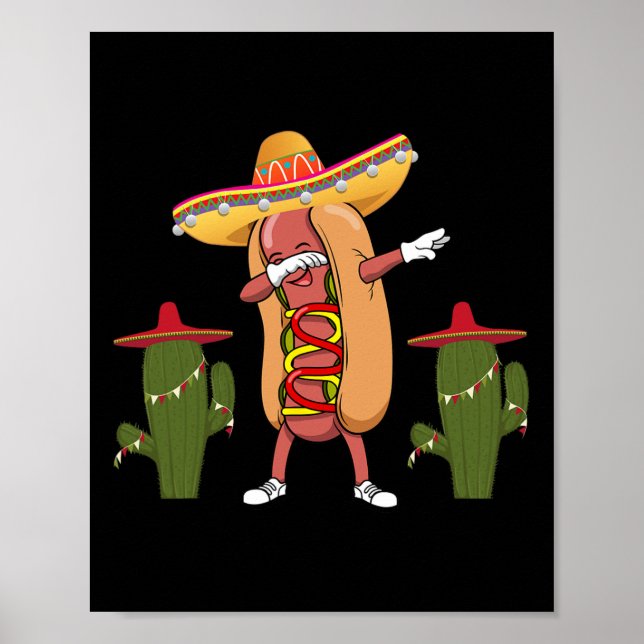 Affiche Cinco De Mayo Chemise Hot Chien Cactus Danser (Devant)