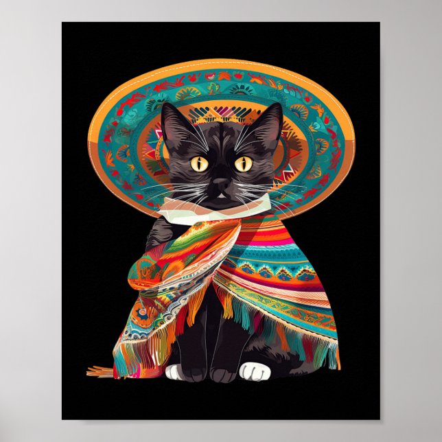 Affiche Cinco De Mayo Conception De Chat Pour Femmes (Devant)