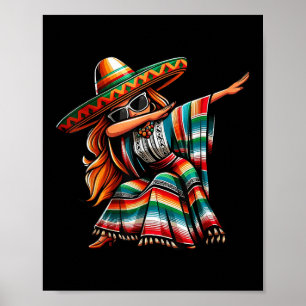 Affiche Cinco De Mayo Dabbing Mexicaine Femmes Drôle Cinco