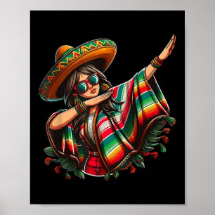 Affiche Cinco De Mayo Dabbing Mexicaine Femmes Drôle Cinco