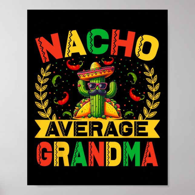 Affiche Cinco De Mayo Drôle Nacho Grand-mère Moyenne Cinco (Devant)