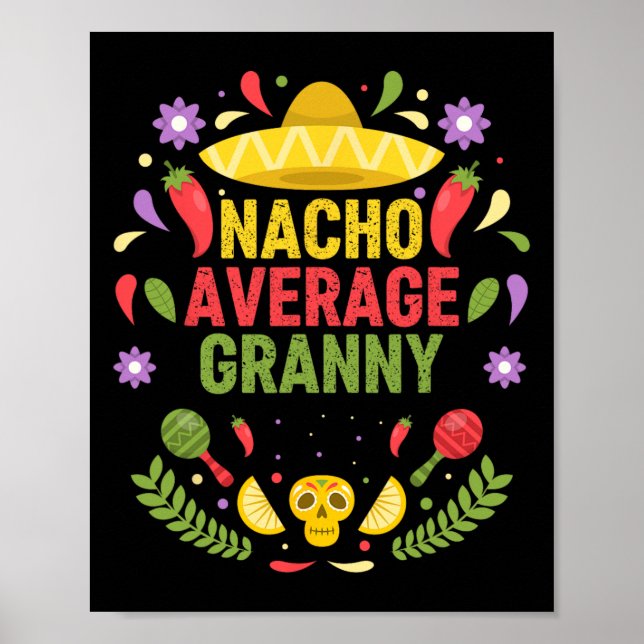 Affiche Cinco De Mayo Drôle Nacho Granny moyenne  (Devant)
