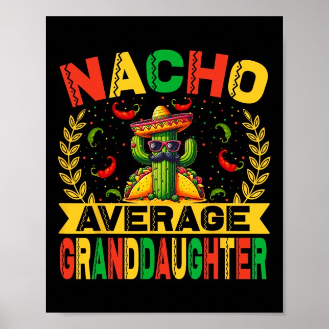 Affiche Cinco De Mayo Drôle Nacho Moyenne Petite-fille Moi (Devant)