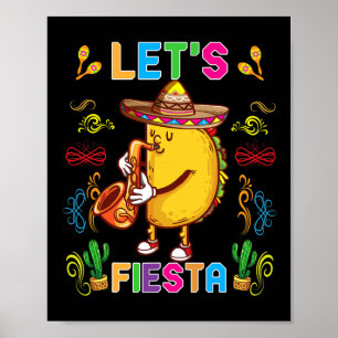 Affiche Cinco De Mayo Drôle Taco Sombrero Fiesta Mai