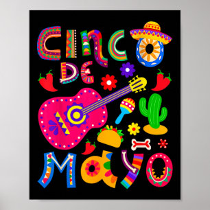 Affiche Cinco De Mayo Fête Mexicaine 5 De Mayo Mexique Mex