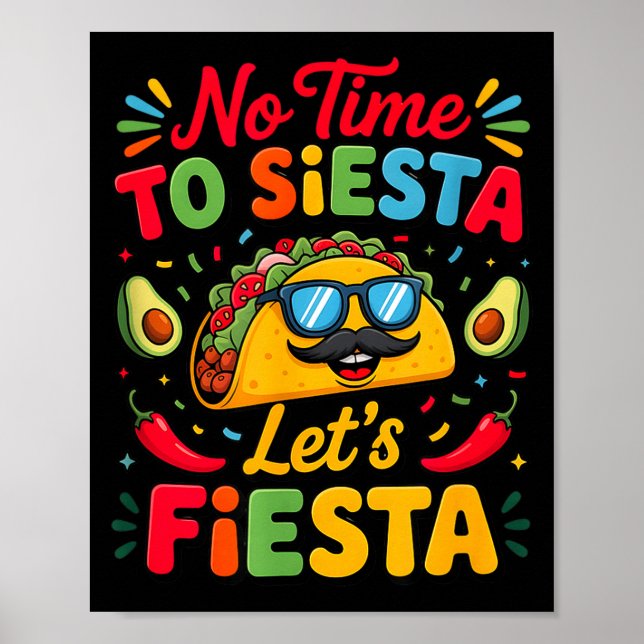 Affiche Cinco De Mayo Fête Taco Fiesta Amusant  (Devant)