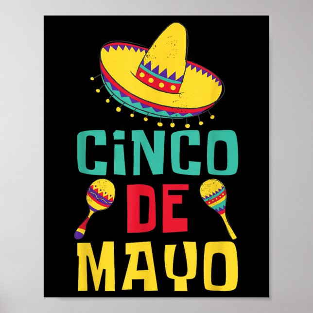 Affiche Cinco De Mayo Fiesta Drôle Parti Mexicain Celebrat (Devant)
