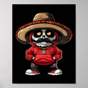 Affiche Cinco De Mayo Fiesta Mexico Skeleton Party Sombrer