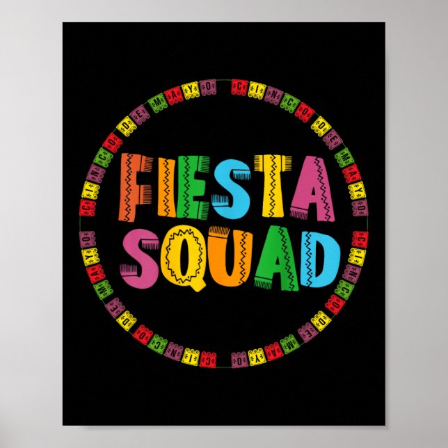 Affiche Cinco De Mayo Fiesta Squad Drôle Faisons la Fiesta (Devant)