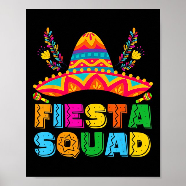 Affiche Cinco De Mayo Fiesta Squad Parti Mexicain Cinco De (Devant)