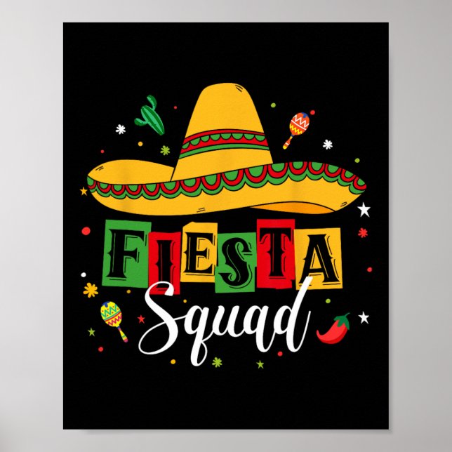 Affiche Cinco De Mayo Fiesta Squad Parti Mexicain Cinco De (Devant)