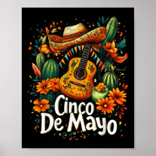 Affiche Cinco De Mayo - Funny Mexican Poncho Fiesta Party