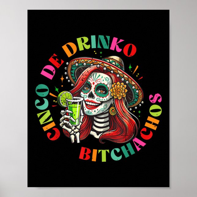 Affiche Cinco De Mayo Funny Parti Mexicain Cinco De Drinko (Devant)