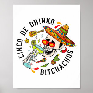 Affiche Cinco De Mayo Funny Parti Mexicain Cinco De Drinko