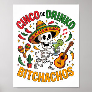Affiche Cinco De Mayo Funny Parti Mexicain Cinco De Drinko