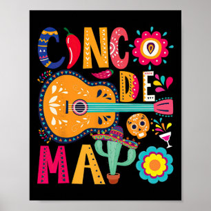 Affiche Cinco De Mayo Guitare Party Mexicaine Fiesta Happy