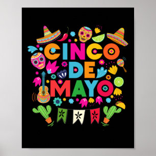 Affiche Cinco De Mayo Hommes Femmes Enfants Mexicain Fiest