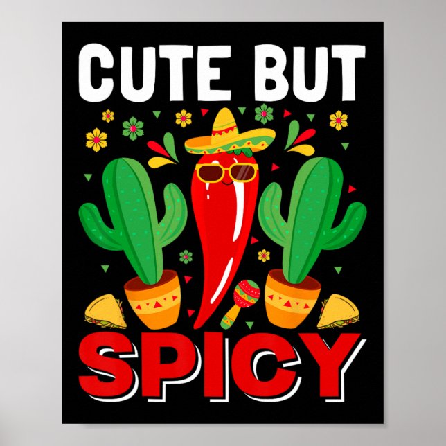 Affiche Cinco De Mayo - Jolie Mais Épicée Fiesta Mexicaine (Devant)
