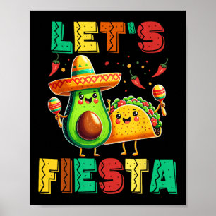 Affiche Cinco De Mayo Lets Fiesta Avocado Et Tacos Cinco
