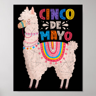 Affiche Cinco De Mayo Llama Fiesta Parti Mexicaine Vibe Ta