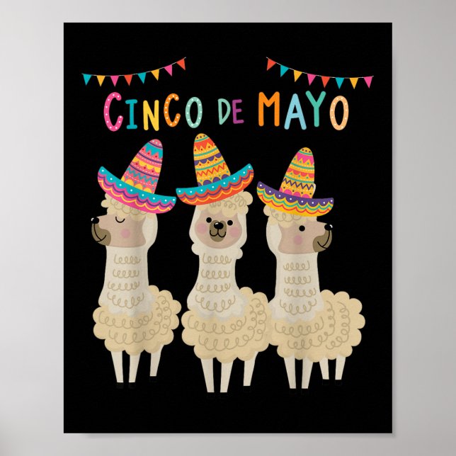 Affiche Cinco De Mayo Llama Fiesta Vibe (Devant)