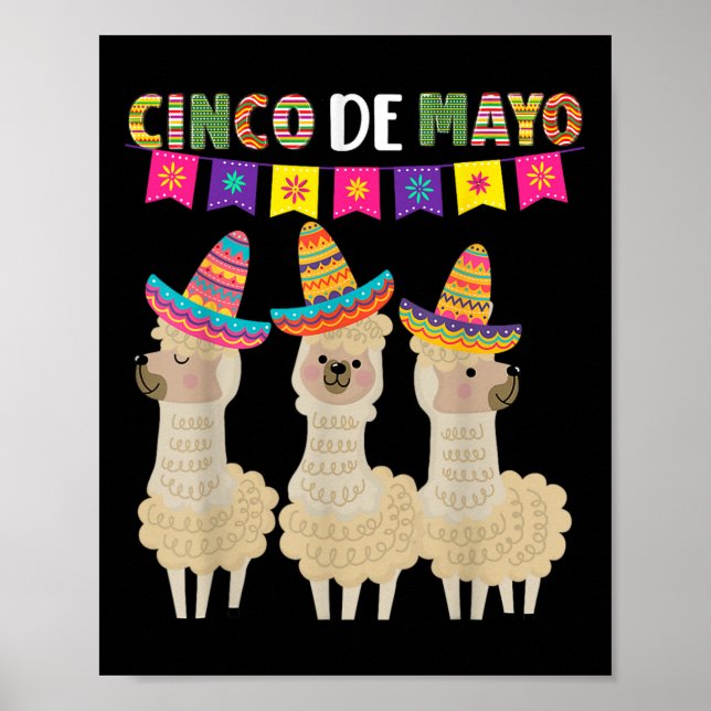 Affiche Cinco De Mayo Llama Fiesta Vibe (Devant)