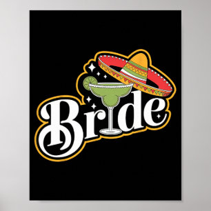 Affiche Cinco De Mayo Mariée Sombrero Margarita Party Mexi