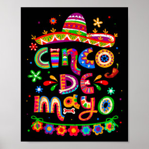 Affiche Cinco De Mayo Mexicain Taco Lets Fiesta Cinco De M