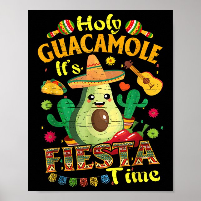 Affiche Cinco De Mayo Mexicaine Saint Guacamole Fête (Devant)