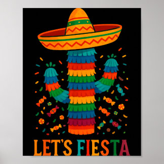 Affiche Cinco de mayo mexican cactus party funny letsCinco