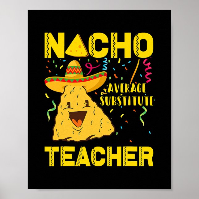 Affiche Cinco De Mayo Nacho Average Substitute Teacher (Devant)