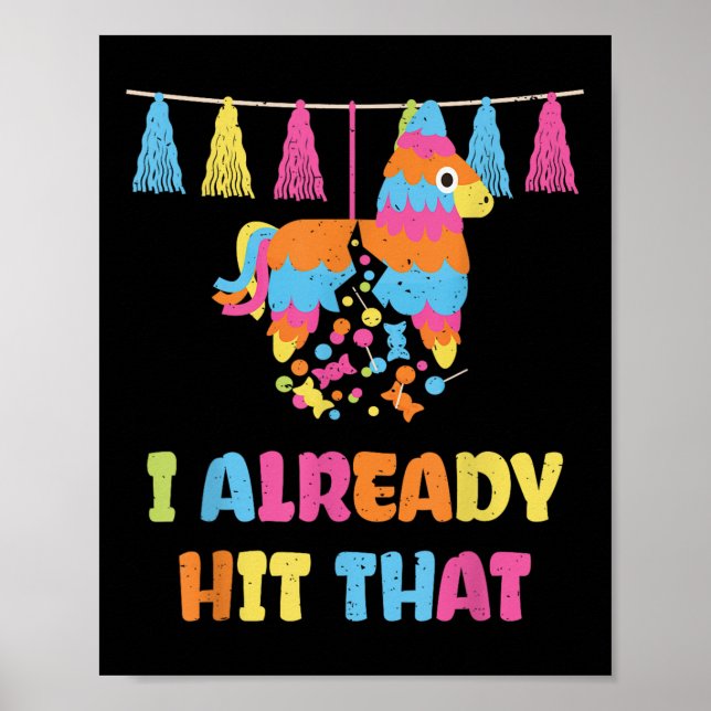 Affiche Cinco De Mayo Piñata_ J'Ai Déjà Touché Ce P (Devant)