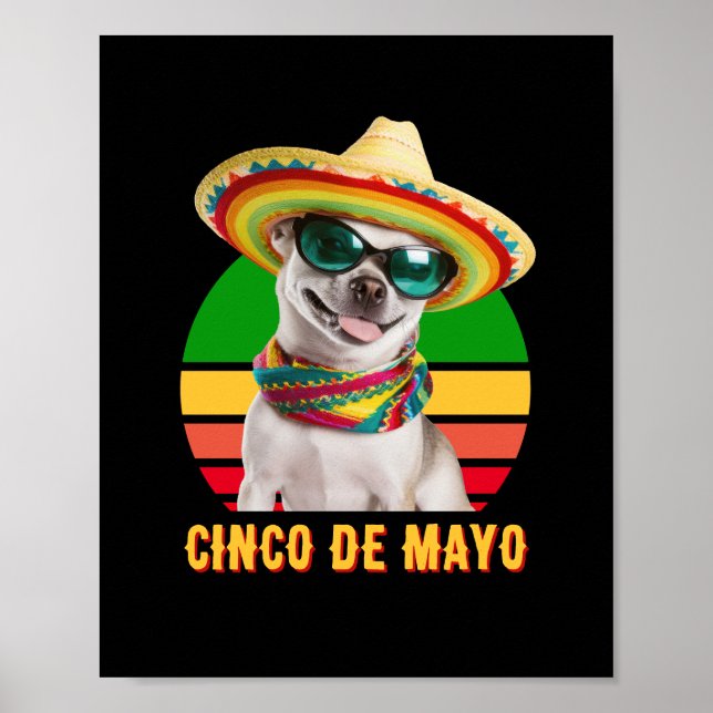 Affiche Cinco De Mayo Sombrero Chihuahua Avec Lunettes De  (Devant)