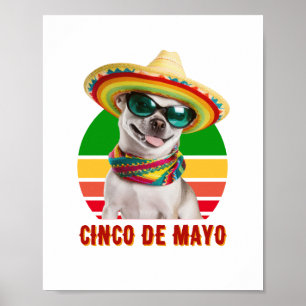 Affiche Cinco De Mayo Sombrero Chihuahua Avec Lunettes De