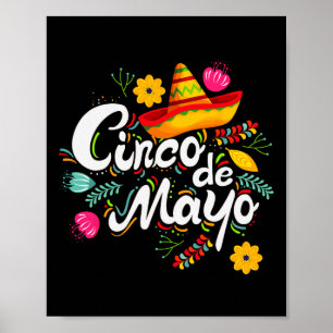 Affiche Cinco De Mayo Sombrero Festival Mexicain